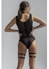 Siyah Deri Jartiyer Fantazi Harness 1009