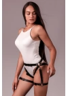 Siyah Deri Jartiyer Harness 1102