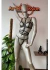 Siyah Deri Korse Harness Takım - Brf299