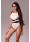 Siyah Deri Seksi Fantazi Harness 1101