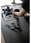 Siyah Fantezi Set, Kırbaç - Kelepçe - Tasma - Maske Takım - Brf1246