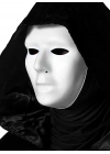 Siyah Kapüşonlu 120 Cm Pelerin Ve Beyaz Boyanabilir Tam Yüz Maske