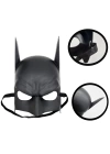 Siyah Renk Çocuk Boy Arkadan Lastikli Batman Maskesi A Kalite  20x14 Cm