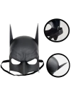 Siyah Renk Çocuk Boy Arkadan Lastikli Batman Maskesi A Kalite  20x14 Cm