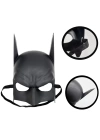 Siyah Renk Çocuk Boy Arkadan Lastikli Batman Maskesi A Kalite  20x14 Cm