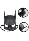 Siyah Renk Çocuk Boy Arkadan Lastikli Batman Maskesi A Kalite  20x14 cm