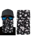 Siyah Renk Üzeri Beyaz Kemik Kafatası İskelet Baskılı Baf Buff Bandana 30x48 cm