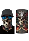 Siyah Renk Üzeri Likralı Korsan Kafatası Baskılı Baf Buff Bandana 30x48 cm
