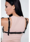 Siyah Seksi Deri Harness Sütyen - Brf112