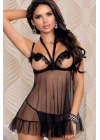 Siyah Transparan Gecelik Tm8060