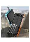 Solar Powerbank 1xusb 10.000mah Lcd Ekran Dahili Usb Mikro Type-c Powerbank