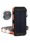 Solar Powerbank 1xusb 10.000mah Lcd Ekran Dahili Usb Mikro Type-c Powerbank