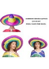 Sombrero Meksika Şapkası Renkli Örme Hasır Çocuk Boy