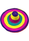 Sombrero Meksika Şapkası Renkli Örme Hasır Yetişkin Boy