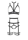 String - Sütyen Jartiyer Harness Takım - Brf142