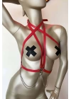 T-shirt Üzeri Deri Aksesuar, Gömlek Üzeri Şık Deri Harness - Brf52