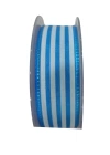 Tafta Çizgi Desen Kurdele 25 mm Mavi 5 Metre