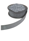 Tafta Dantel Görünümlü Kurdele Gri 25 mm 2 Metre