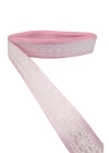Tafta Dantel Görünümlü Kurdele Pembe 25 mm 2 Metre