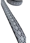 Tafta Dantel Görünümlü Kurdele Siyah 25 mm 5 Metre
