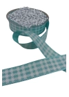 Tafta Ekoseli Kurdele 25 mm Mint 1 Metre