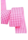 Tafta Ekoseli Kurdele 25 mm Pembe 10 Metre