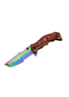 Tanto Fst 3039 A Tırtıklı Gökkuşağı Kamp Çakı 23 Cm - G10 Sap, Yarı Otomatik