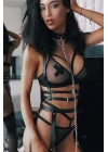 Tasmalı Deri Jartiyer Takım Harness - Brf233