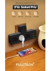 Termal Akım Korumalı Isıya Dayanıklı 3’lü Priz 3x Usb 1x Type-c