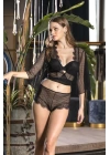 Transparan Bolero, Sütyen Ve Boxer Takım Siyah (brf31433)