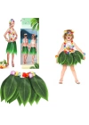 Tropikal Esintili Hawaii Yapraklı Parti Eteği Çocuk Boy