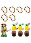 Tropikal Hawaii Parti Malzemeleri – Kolye, Pipet, Bardak Seti