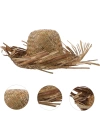 Tropikal Parti Naturel Hasır Hawaii Şapkası 13x36 Cm
