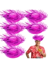 Tropikal Parti Pembe Fuşya Hasır Hawaii Şapkası 13x36 Cm