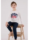 U.s. Polo Assn Uzun Kol Pijama Takım Us2203-4 Beyaz