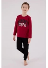 U.s. Polo Assn Uzun Kol Pijama Takım Us2203-4 Bordo