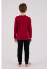 U.s. Polo Assn Uzun Kol Pijama Takım Us2203-4 Bordo