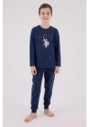 U.s. Polo Assn Uzun Kol Pijama Takım Us2233-4 Koyu İndigo