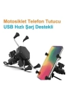 Usb Şarjlı Ayna Bağlantılı Motosiklet Telefon Tutucu Motor Tutacağı