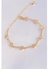 Vip Seri Pirinç Zirkon Taşlı Gold Renk Halley Model Bileklik - TJ-BB6081