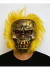 Wild Skull - Bakır Kafatası Sarı Saçlı İskelet Maske