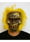 Wild Skull - Bakır Kafatası Sarı Saçlı İskelet Maske