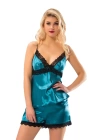 Yeşil Saten Babydoll Şortlu Takım - 298