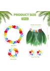 Yetişkin Hawaii Kostüm Seti - Yaprak Etek  Hawaii Set - 5 Parça