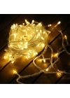 Yılbaşı Aydınlatması 100 Led Perde Hortum Sıcak Beyaz Işık - 10 Metre Dekoratif Şeffaf Kablolu Süs