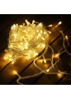 Yılbaşı Aydınlatması 100 Led Perde Hortum Sıcak Beyaz Işık - 10 Metre Dekoratif Şeffaf Kablolu Süs