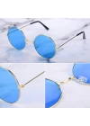 Yulak Cam John Lennon Tarzı Gold Çerçeveli Mavi Gözlük