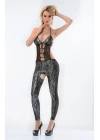 Zebra Desenli Lame Vücut Çorabı-490