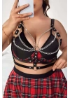 Zincir Detaylı Deri Göğüs Harness - Brf808