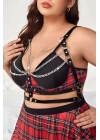 Zincir Detaylı Deri Göğüs Harness - Brf808